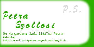 petra szollosi business card